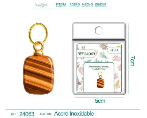 CHARM ACERO DORADO CHAPADO ORO 14 K