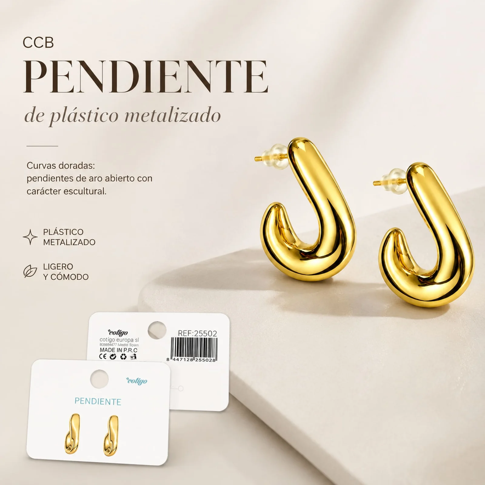 Pendiente de Plástico Metalizado