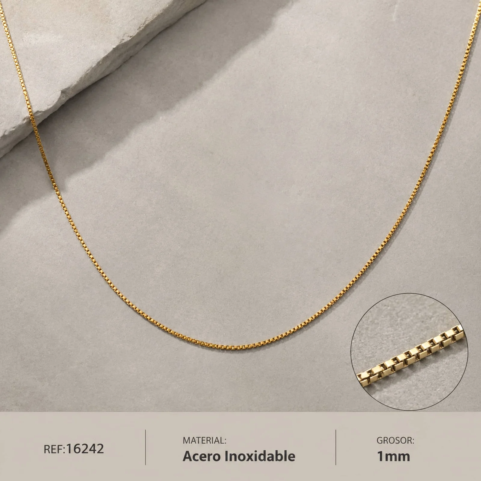 COLLAR DE CADENA ACERO DORADO