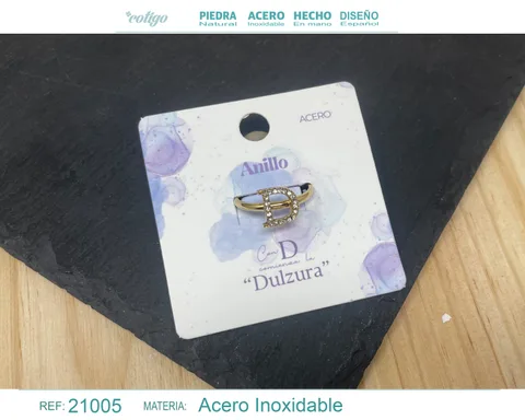 ANILLO D ACERO COLOR DORADO