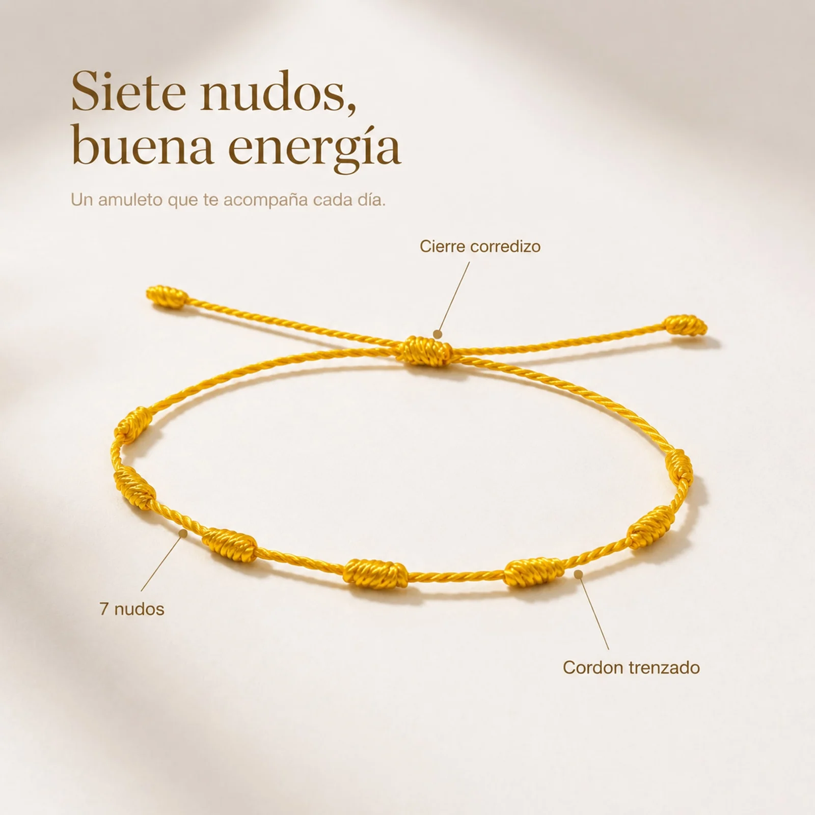 PULSERA 7 NUDOS DORADO