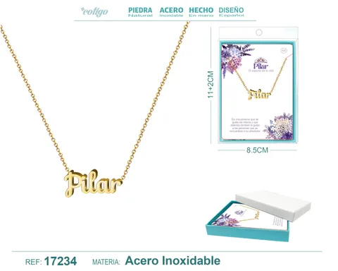 COLLAR PILAR ACERO COLOR DORADO