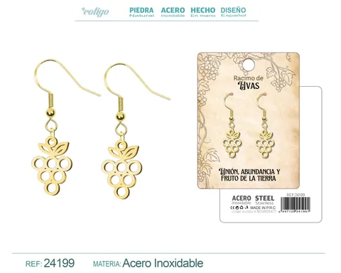 PENDINETE UVA ACERO DORADO