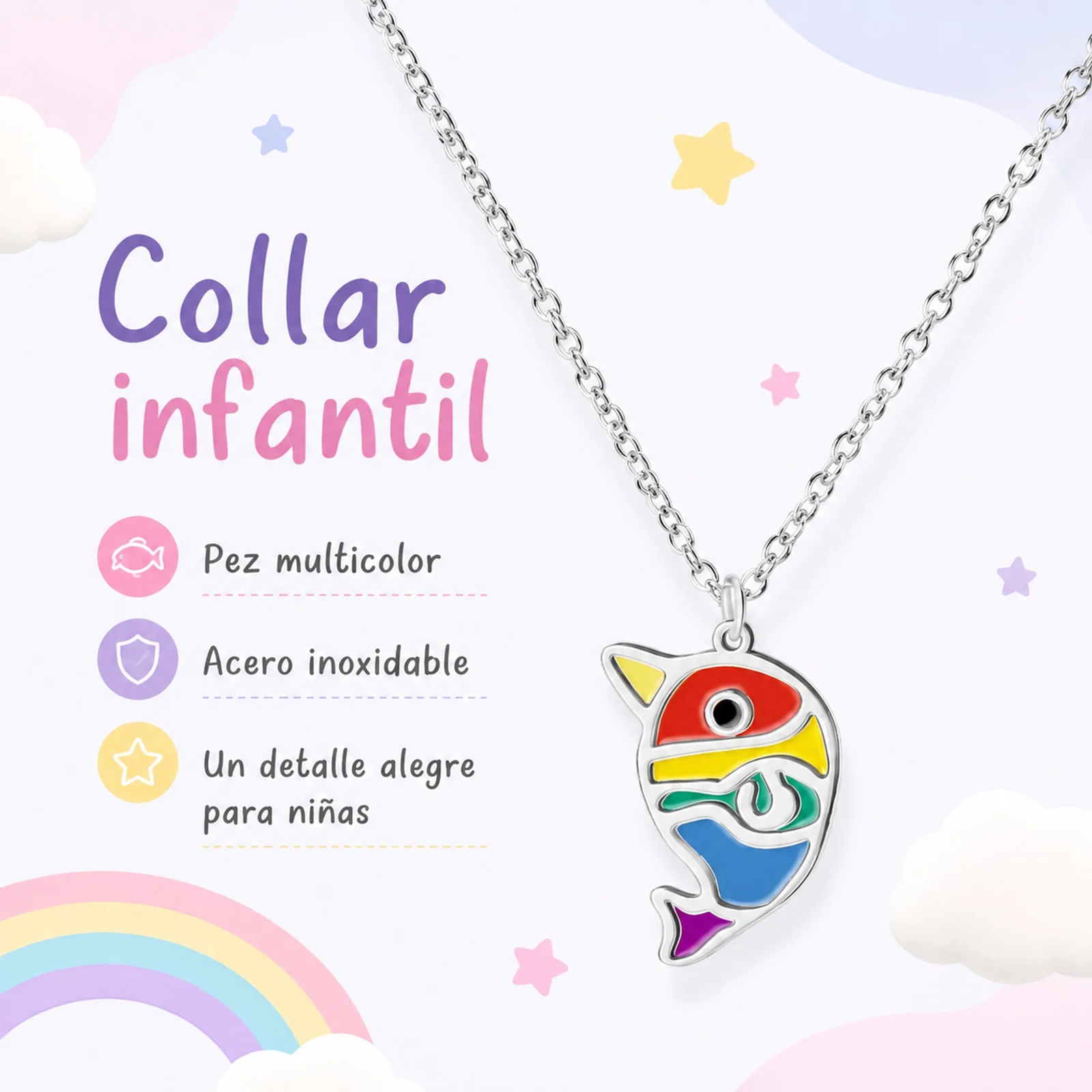 COLLAR NIÑA ACERO COLOR PLATEADO