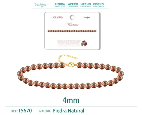 PULSERA JASPE LEOPARDO 4MM