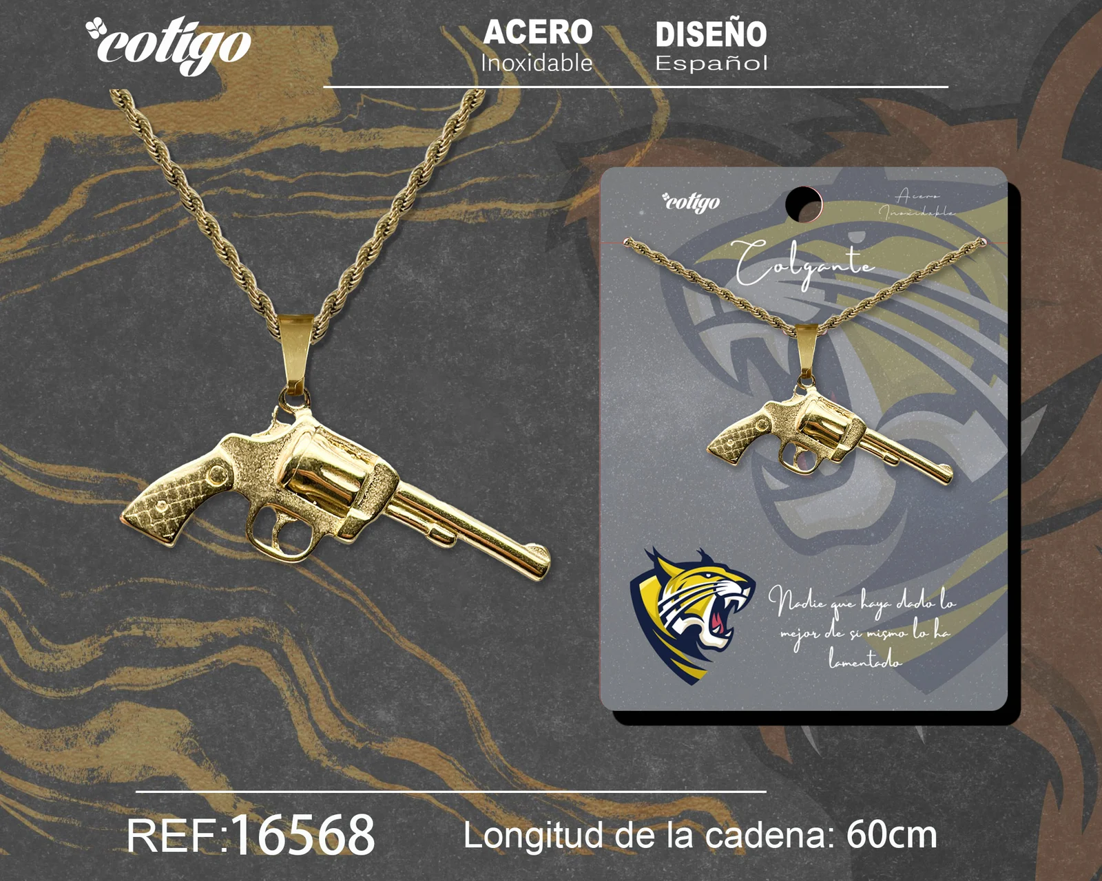 COLGANE HOMBRE ACERO COLOR DORADO