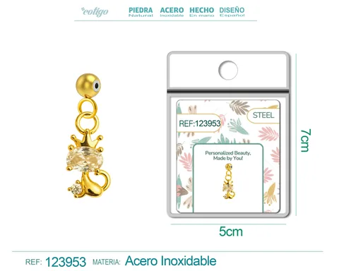 CHARM DE COBRE CHAPADO ORO 14K CON CIRCONITA-CON BOLA DE GOMA