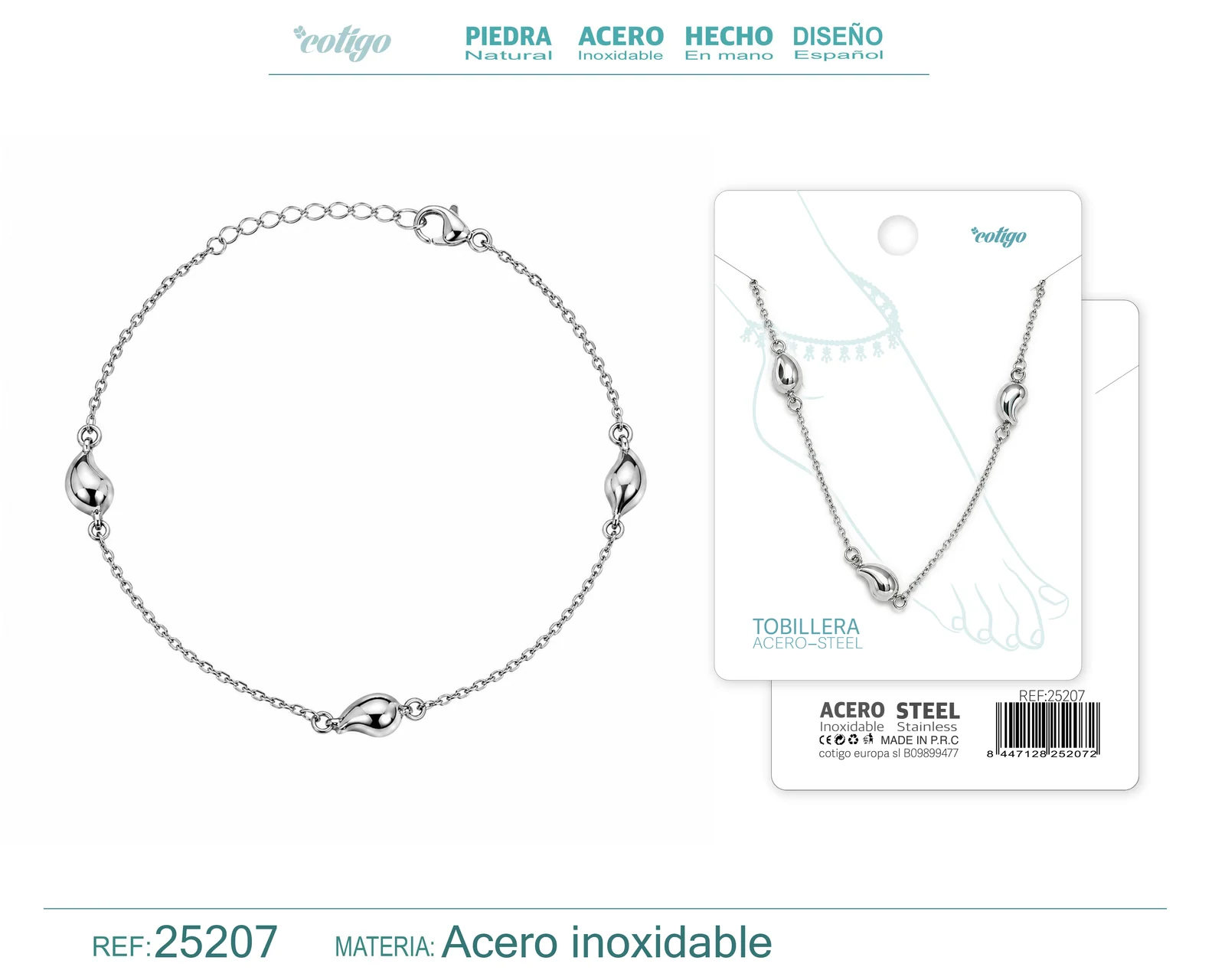 TOBILLERA ACERO INOXIDABLE