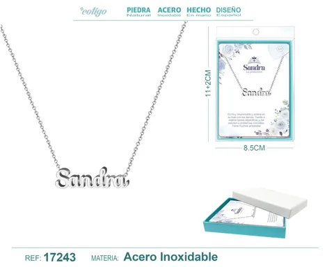 COLLAR SANDRA ACERO COLOR PLATEADO