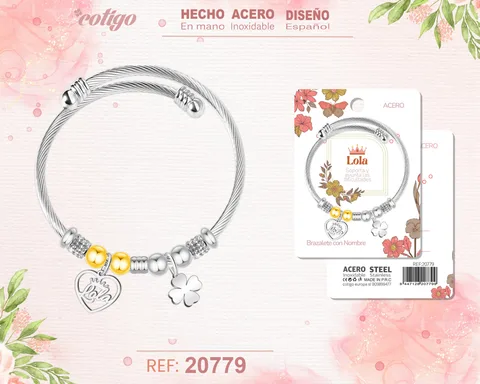 BRAZALERTE ACERO CON NOMBRE:LOLA