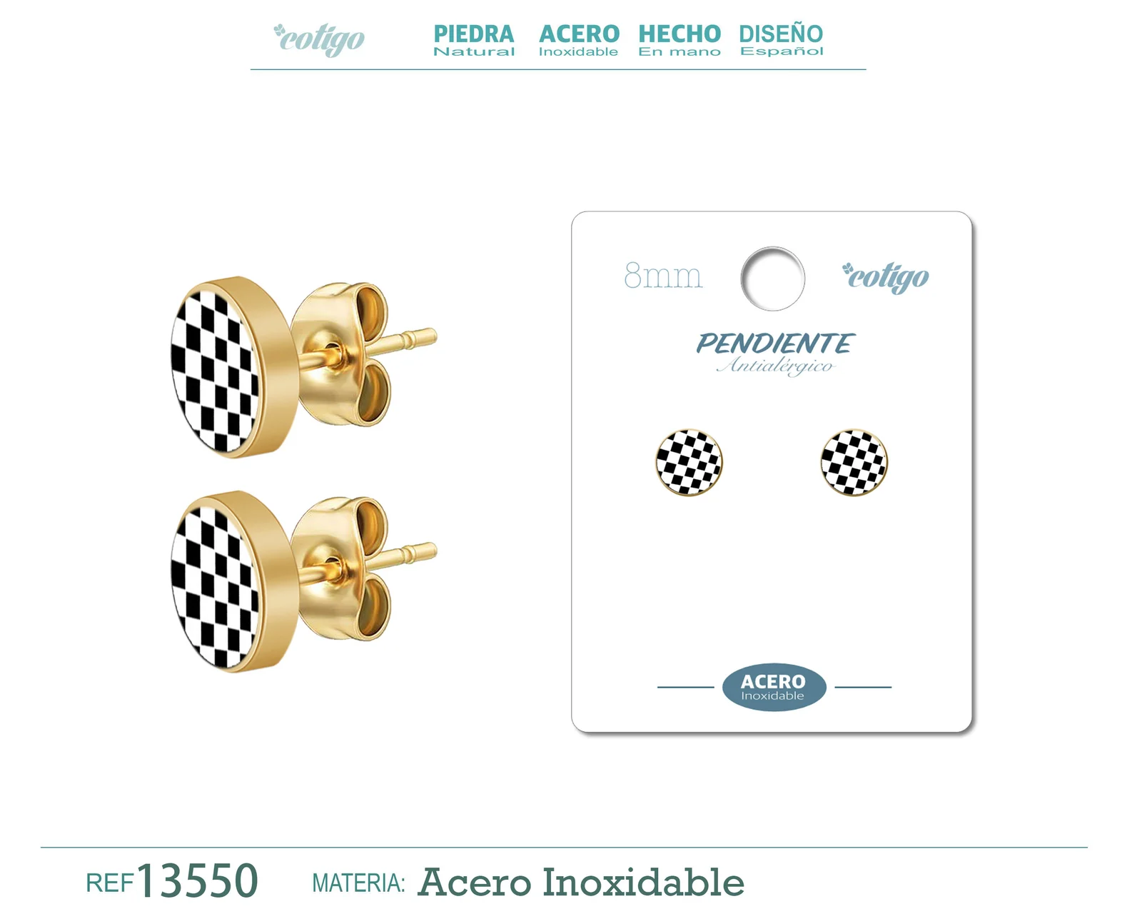 PENDIENTE ACERO COLOR DORADO