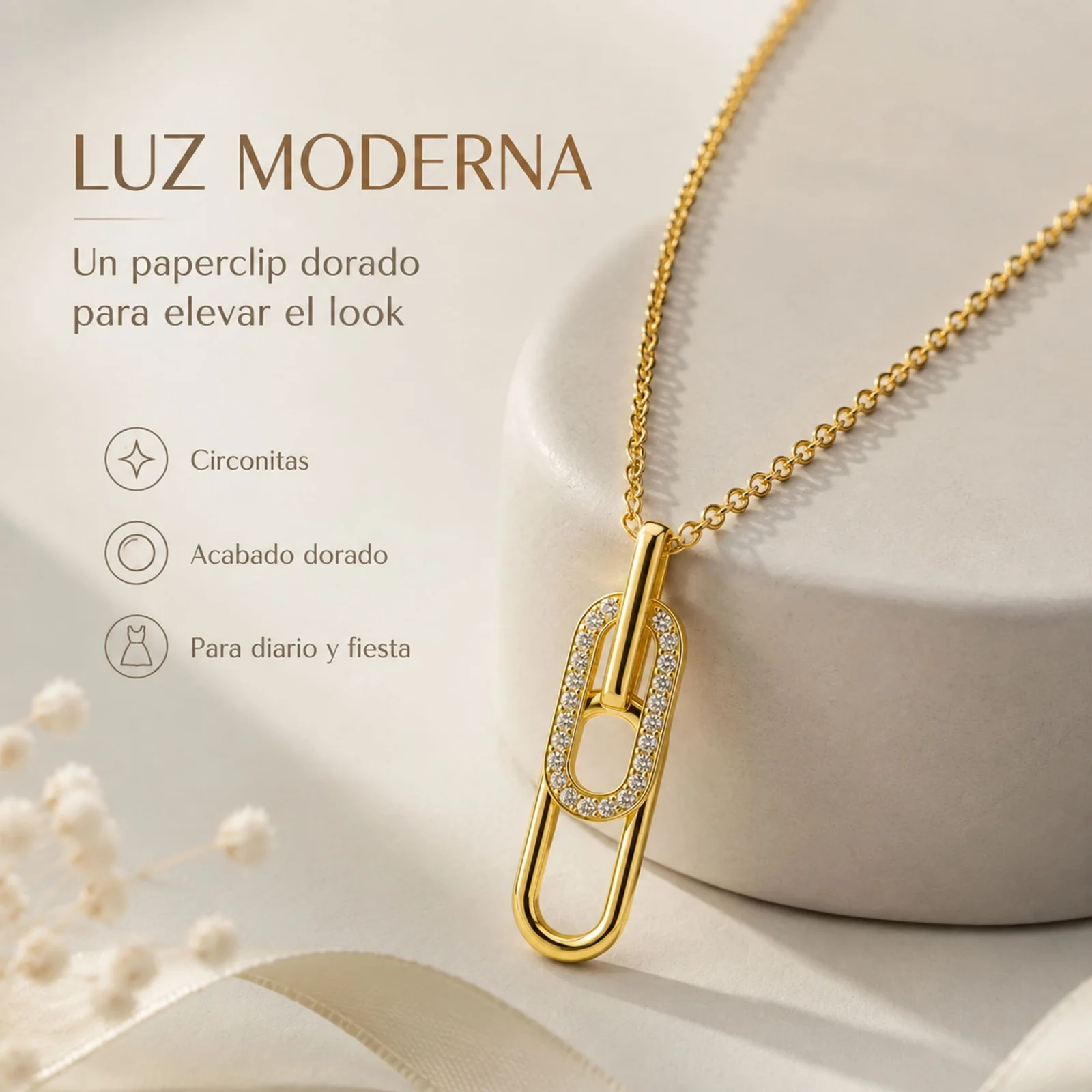 COLGANTE CHAPADO ORO 14K CON CIRCONITA