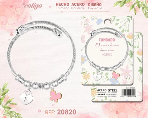 BRAZALETE ACERO CON: CANDADO