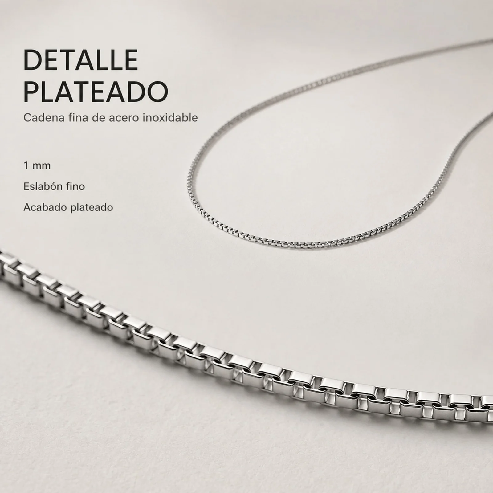 COLLAR DE CADENA ACERO PLATEADO