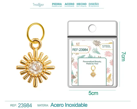 CHARM DE COBRE CHAPADO ORO 14K CON CIRCONITA