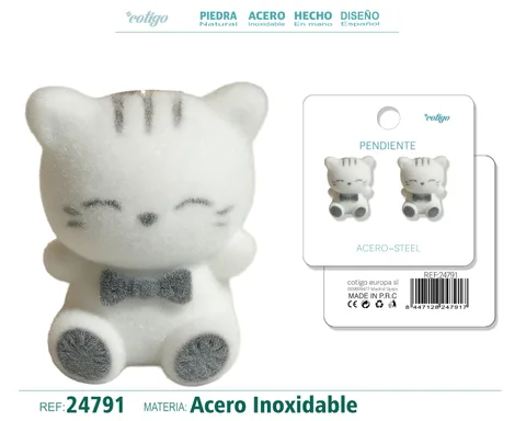 PENDIENTE TERCIOPELO CON ACCESORIO ACERO INOXIDABLE