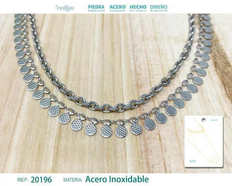 TOBILLERA ACERO COLOR PLATEADO