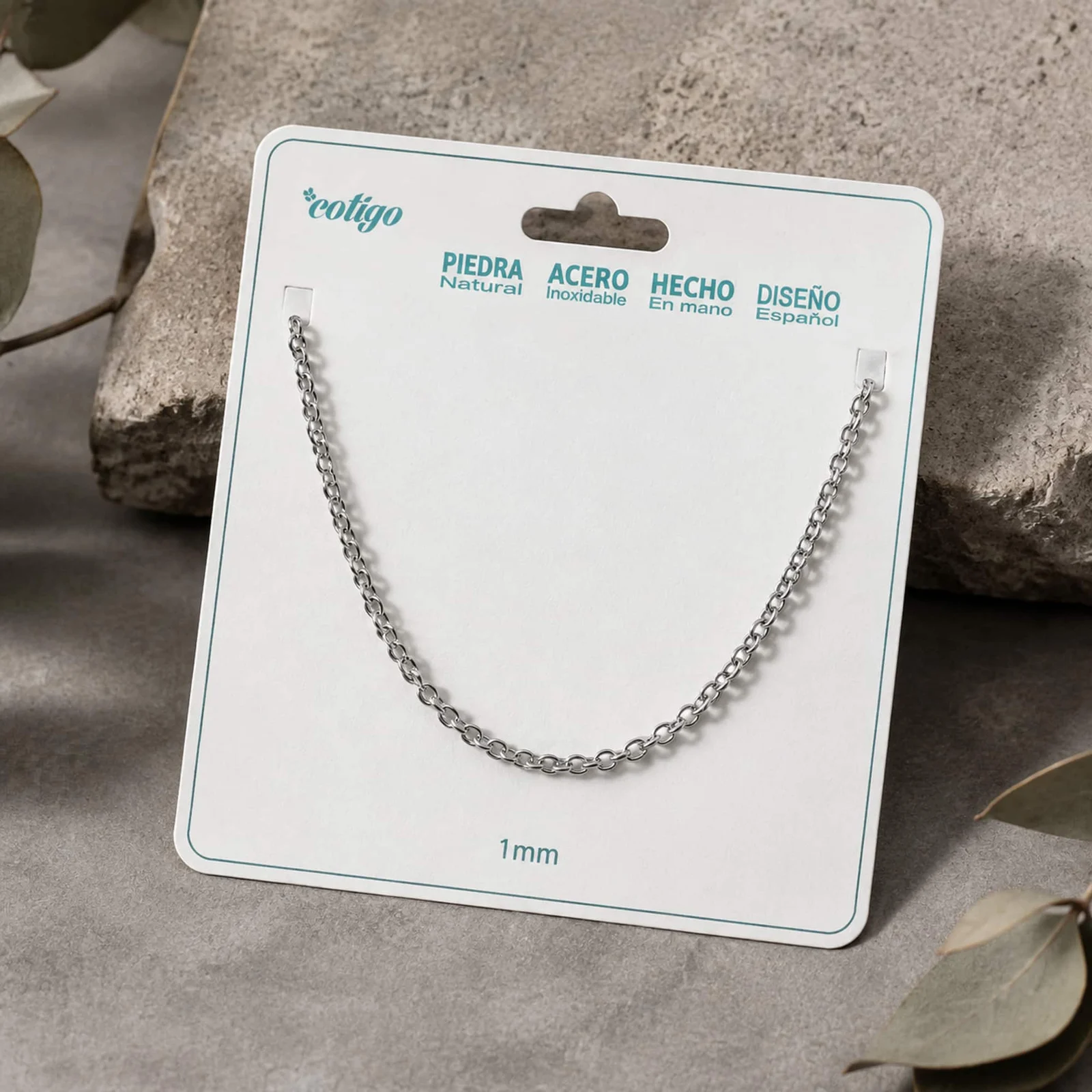 COLLAR DE CADENA ACERO PLATEADO