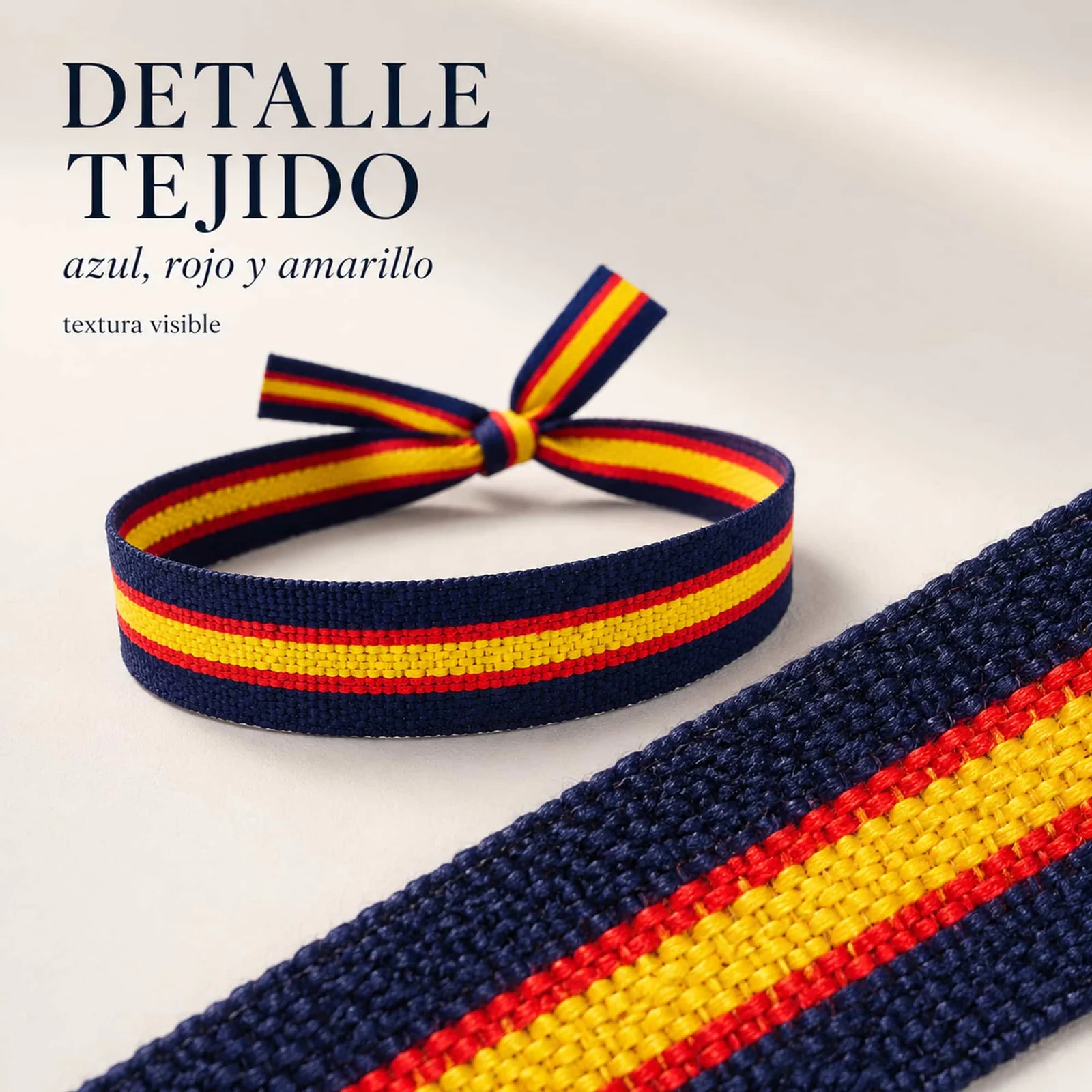 PULSERA ESPAÑA TEJIDO-AZUL