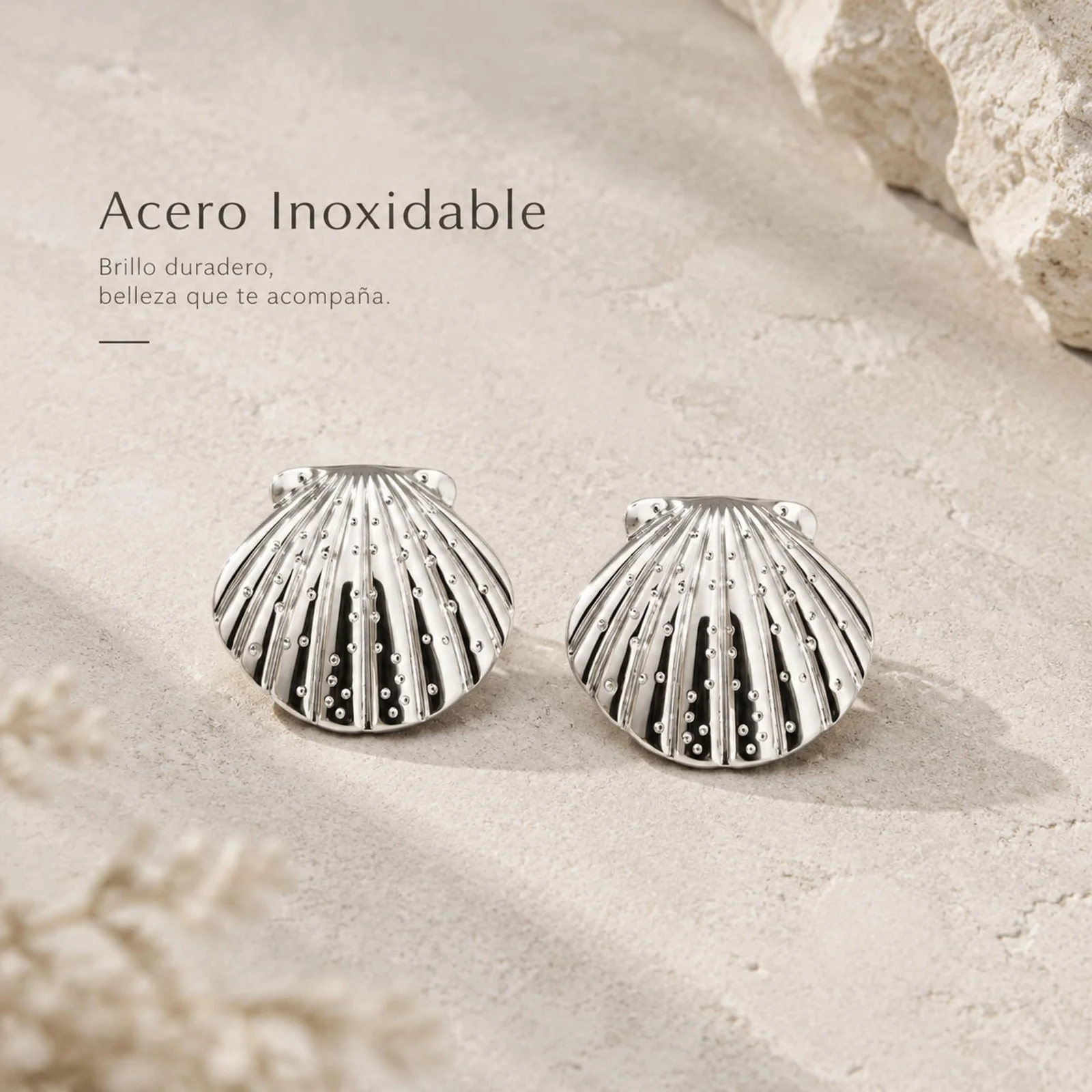 Pendiente Acero Inoxidable color Plateado
