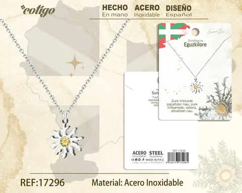 COLLAR EGUZKILORE-ACERO COLOR PLATEADO