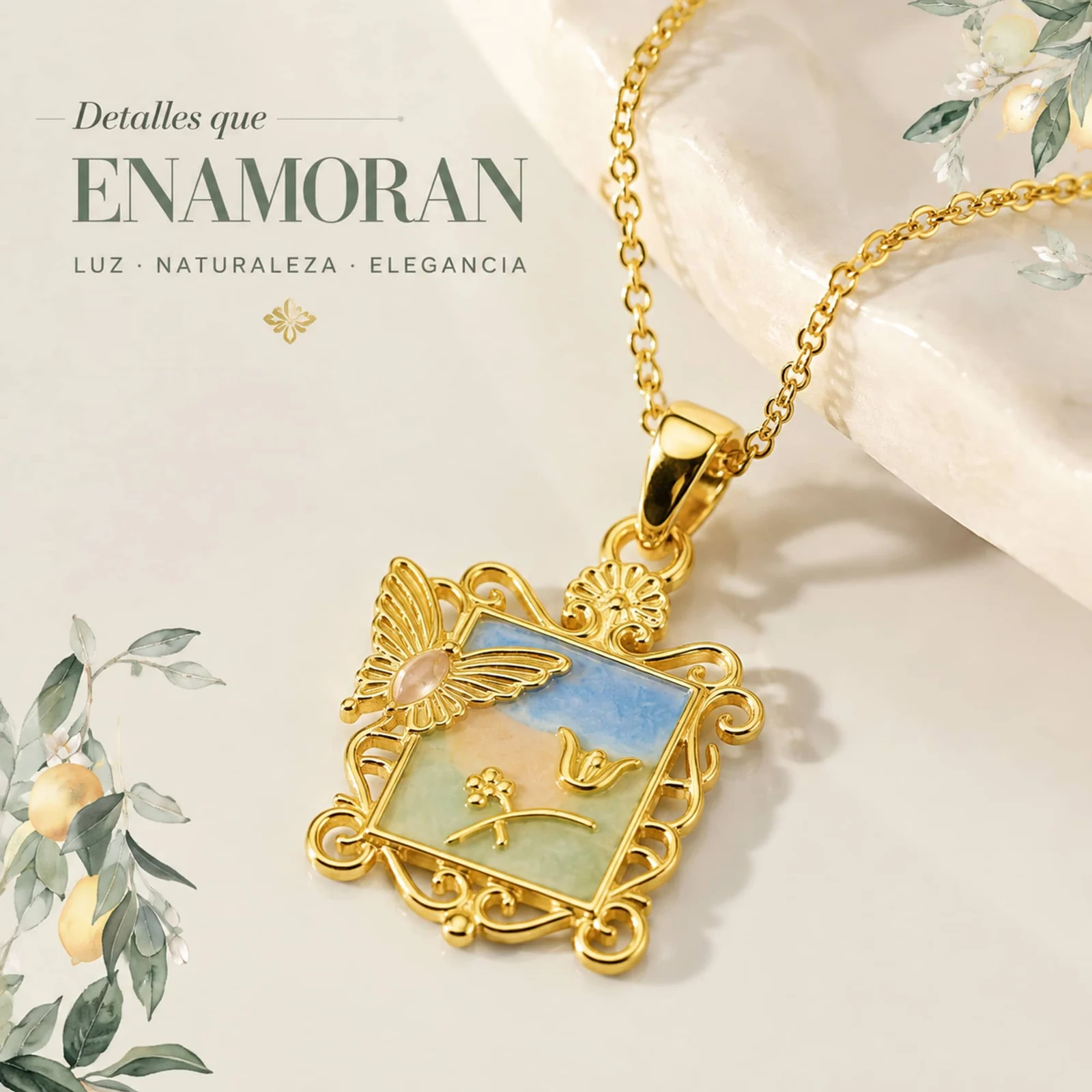COLGANTE CHAPADO ORO 14K CON CIRCONITA