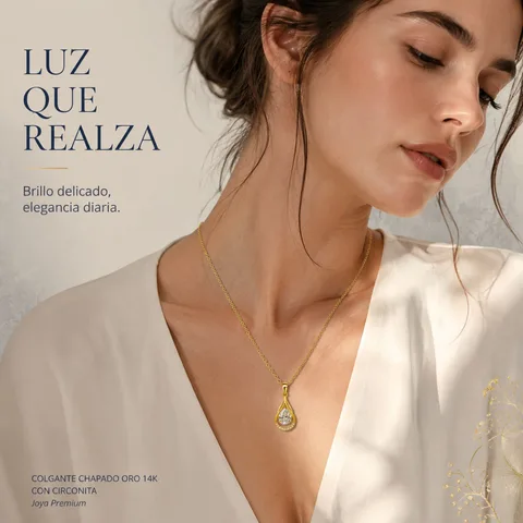 COLGANTE CHAPADO ORO 14K CON CIRCONITA