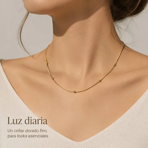 COLLAR DE CADENA ACERO DORADO