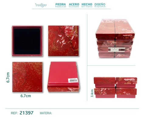 CAJA DE REGALO PARA JOYAS 6.7X6.7X3.4CM