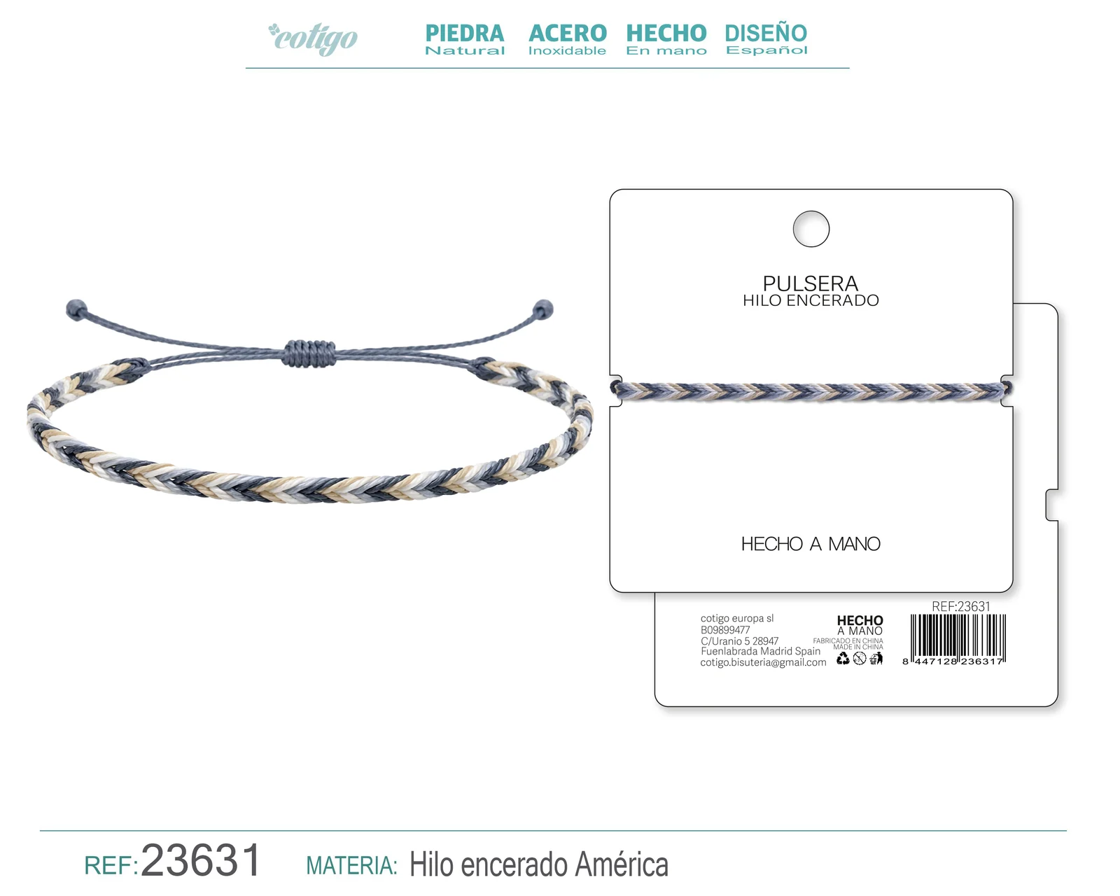 PULSERA HILO ENCERADO