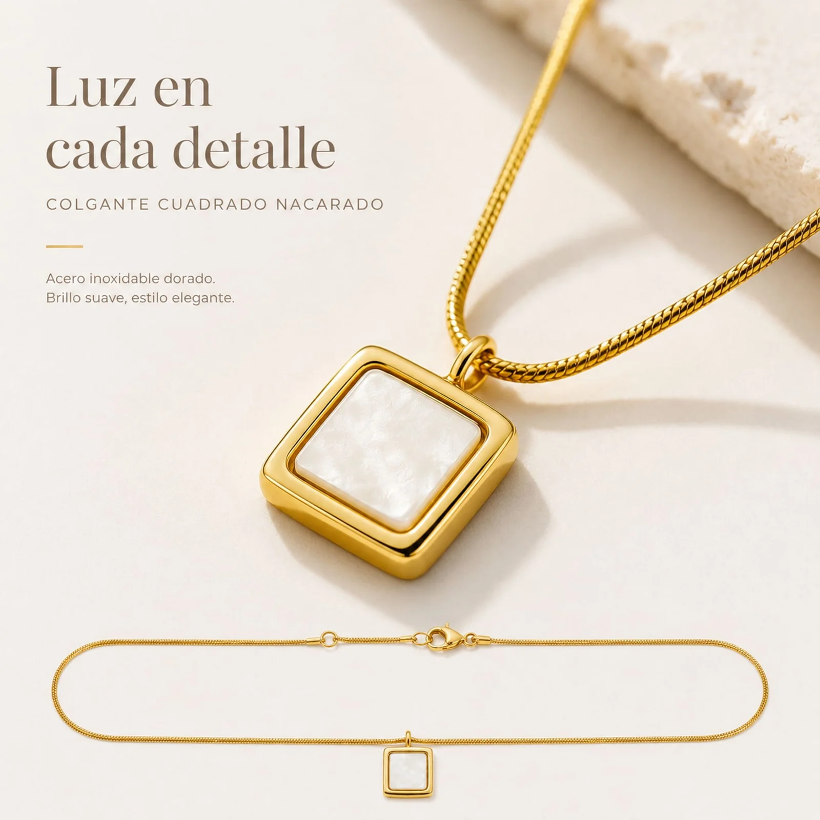 COLLAR ACERO INOXIDABLE CON SOBRE