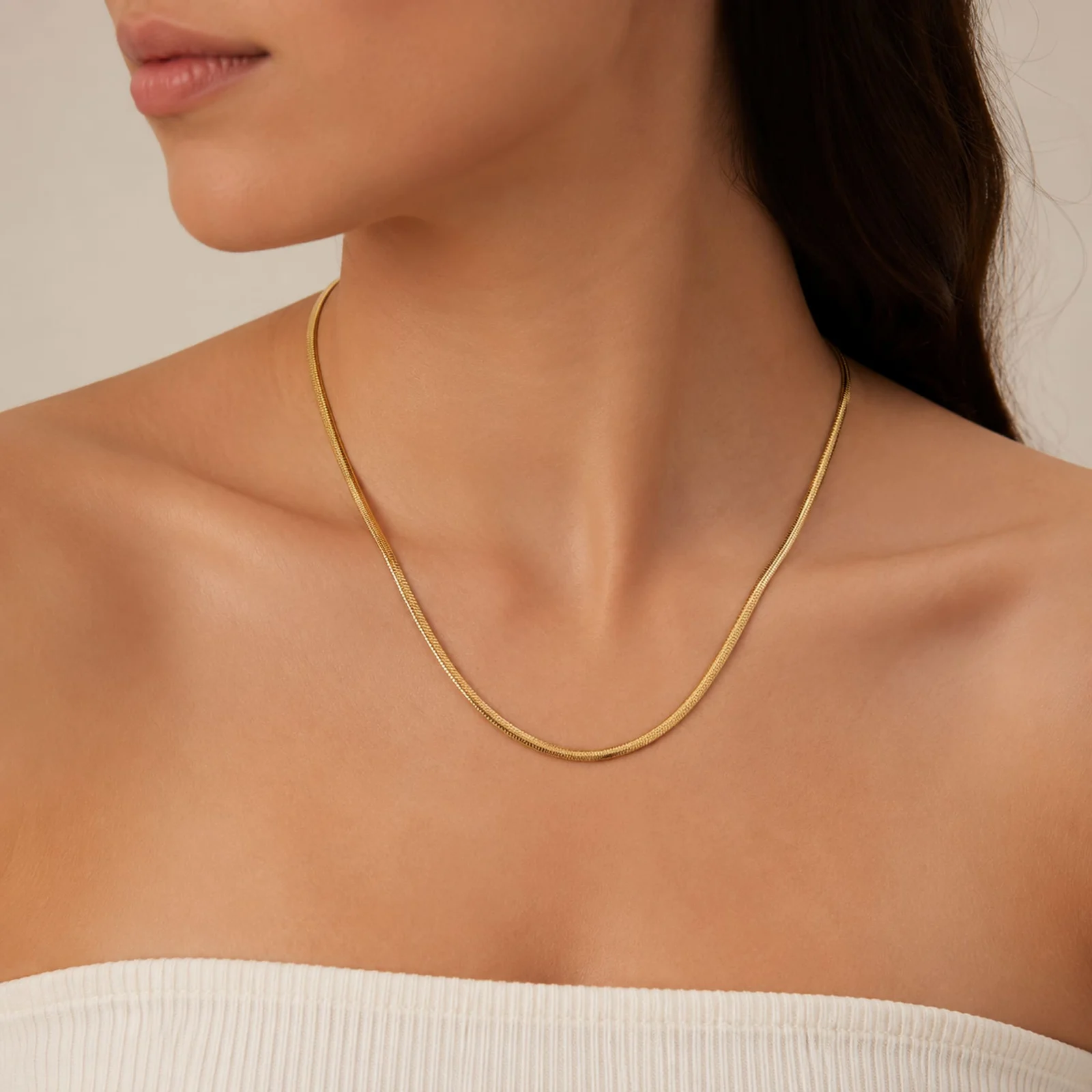COLLAR DE CADENA ACERO DORADO