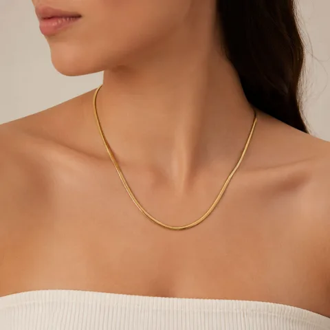 COLLAR DE CADENA ACERO DORADO
