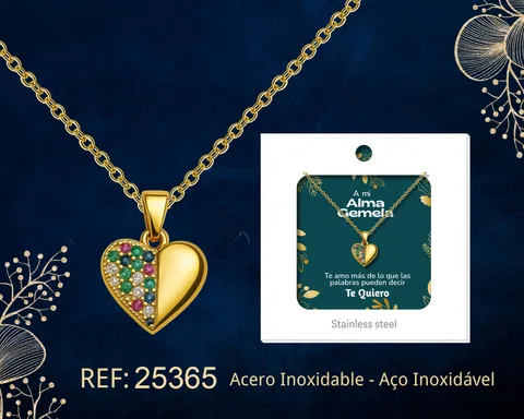 COLLAR ACERO CON CIRCONITA PARA REGALAR A  ALMA GEMELA