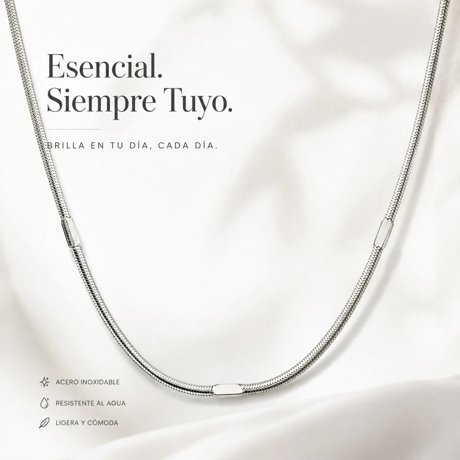 COLLAR DE CADENA ACERO PLATEADO