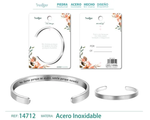 BRAZALETE ACERO CON MENSAJE ESPAÑOL
