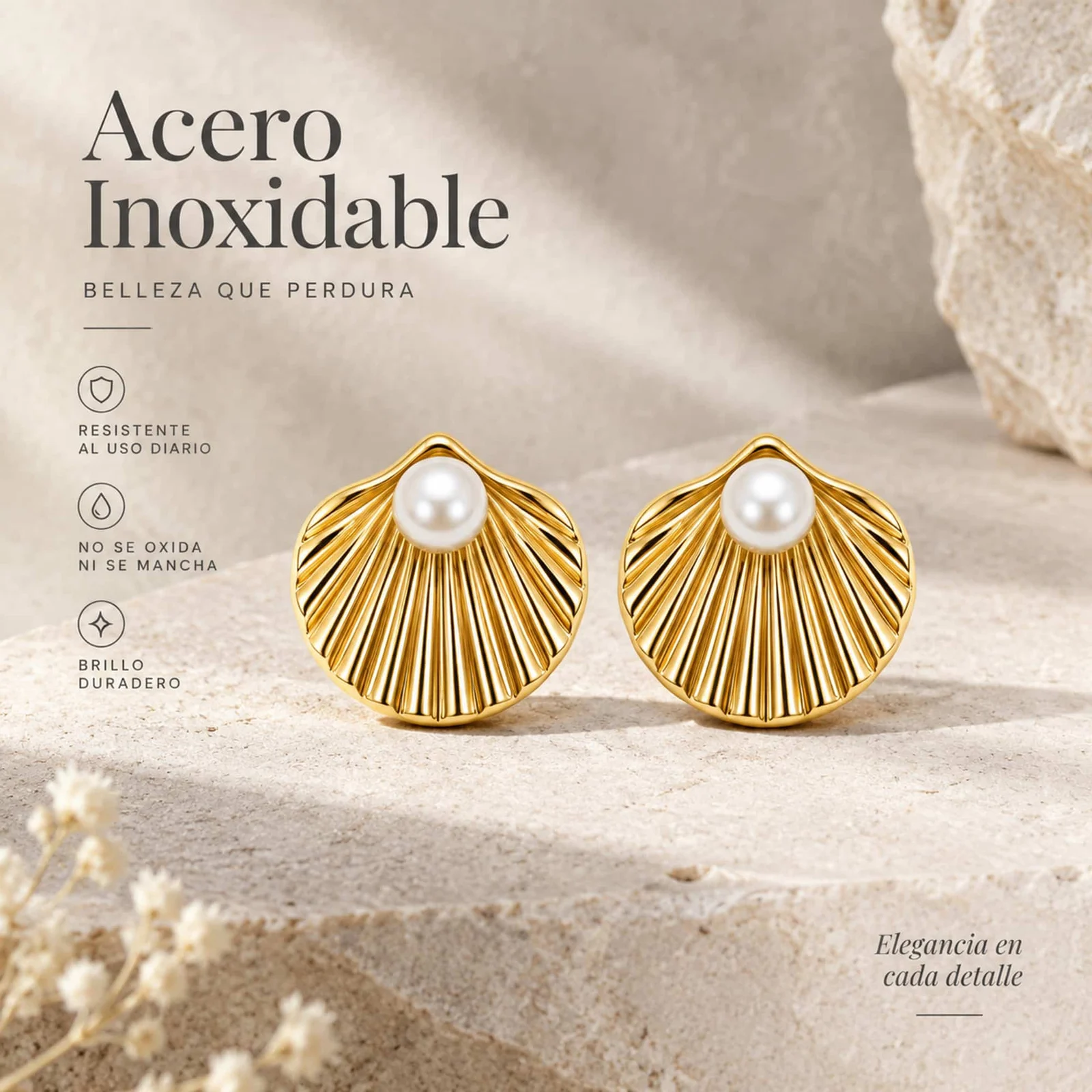 Pendiente Acero Inoxidable color Dorado