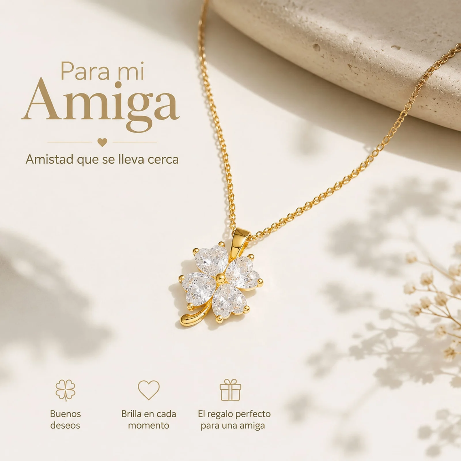 COLLAR ACERO CON CIRCONITA PARA REGALAR A  AMIGA