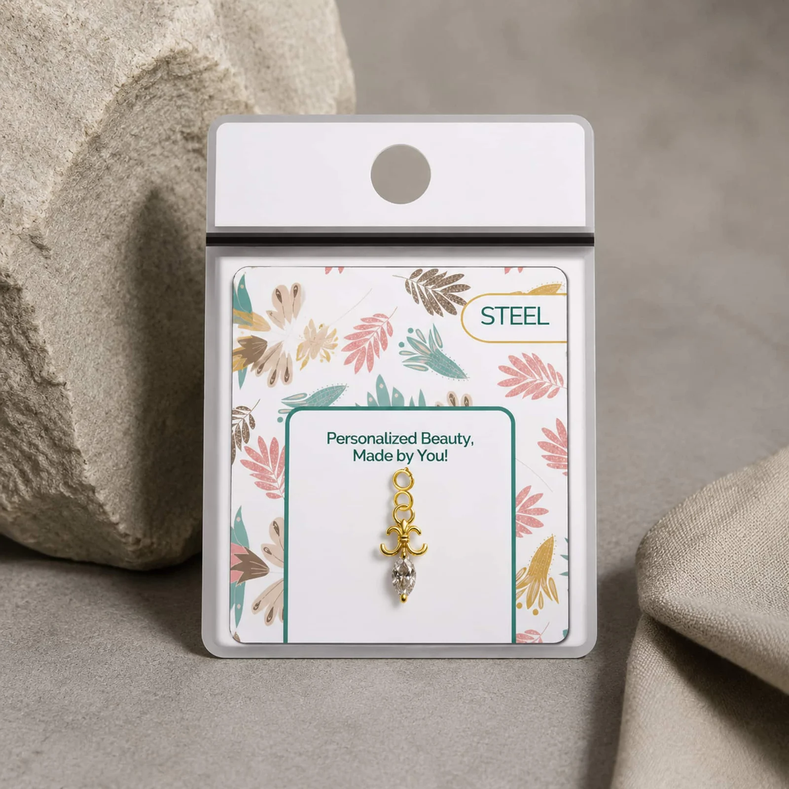 CHARM DE COBRE CHAPADO A ORO 14K CON CIRCONITA-CON CIERRE