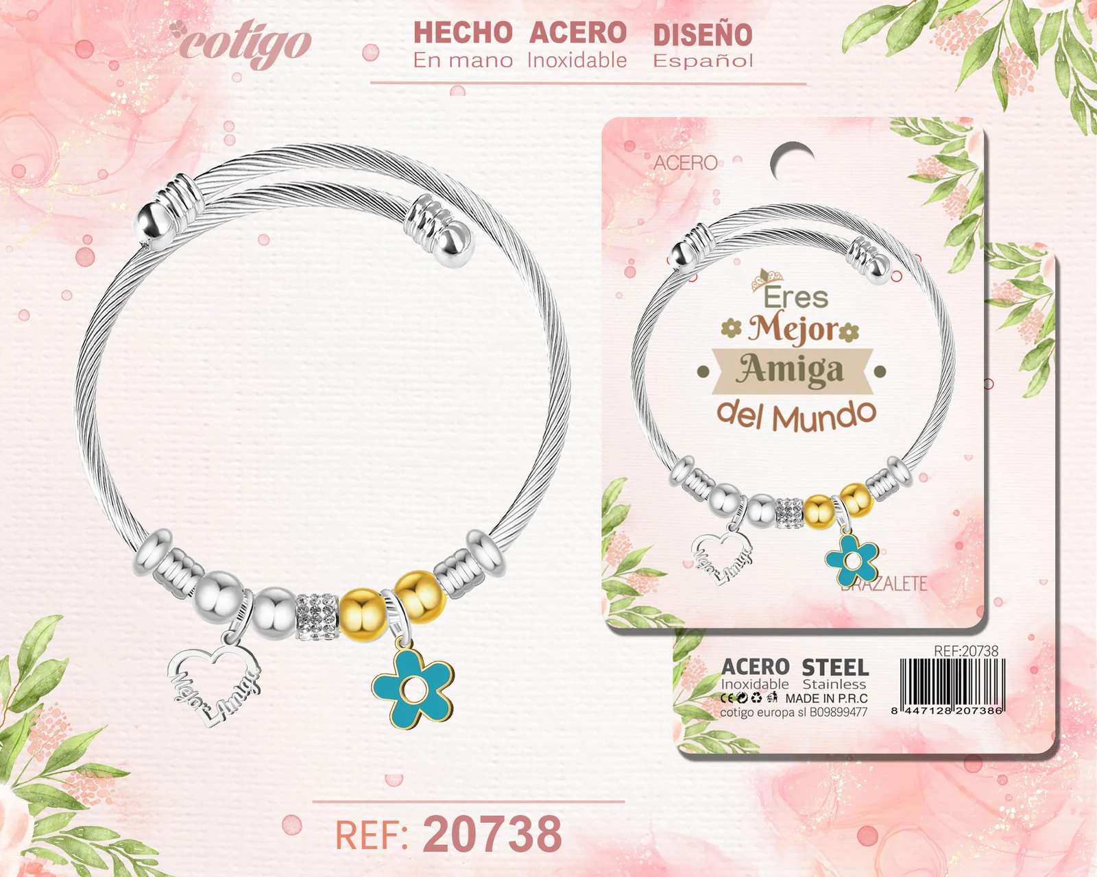 BRAZALETE ACERO PARA AMIGA
