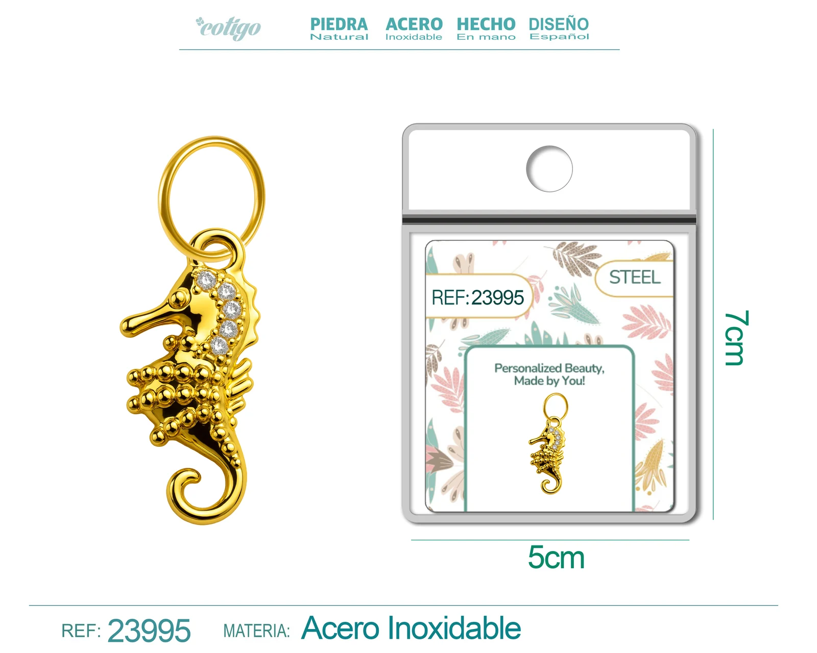 CHARM DE COBRE CHAPADO ORO 14K CON CIRCONITA