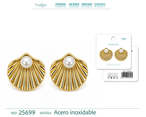 Pendiente Acero Inoxidable color Dorado