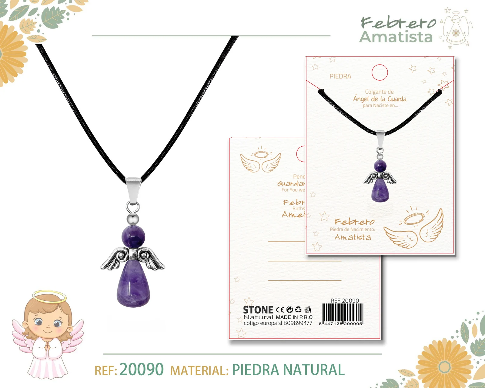 COLGANTE ANGEL DE GUARDA- AMATISTA