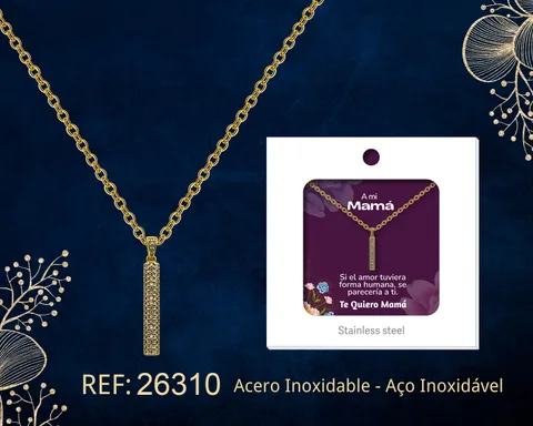 Collar Acero con Circonita para Regalar a  MAMA