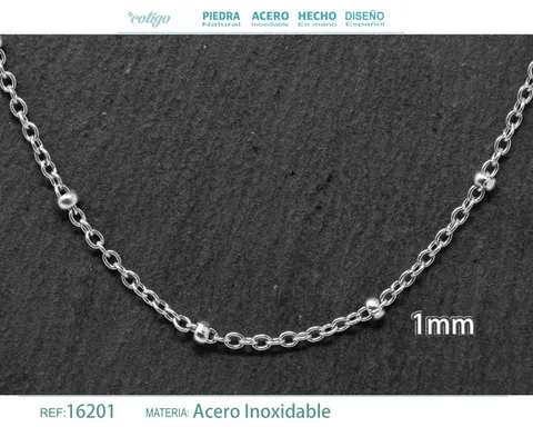 COLLAR DE CADENA ACERO PLATEADO