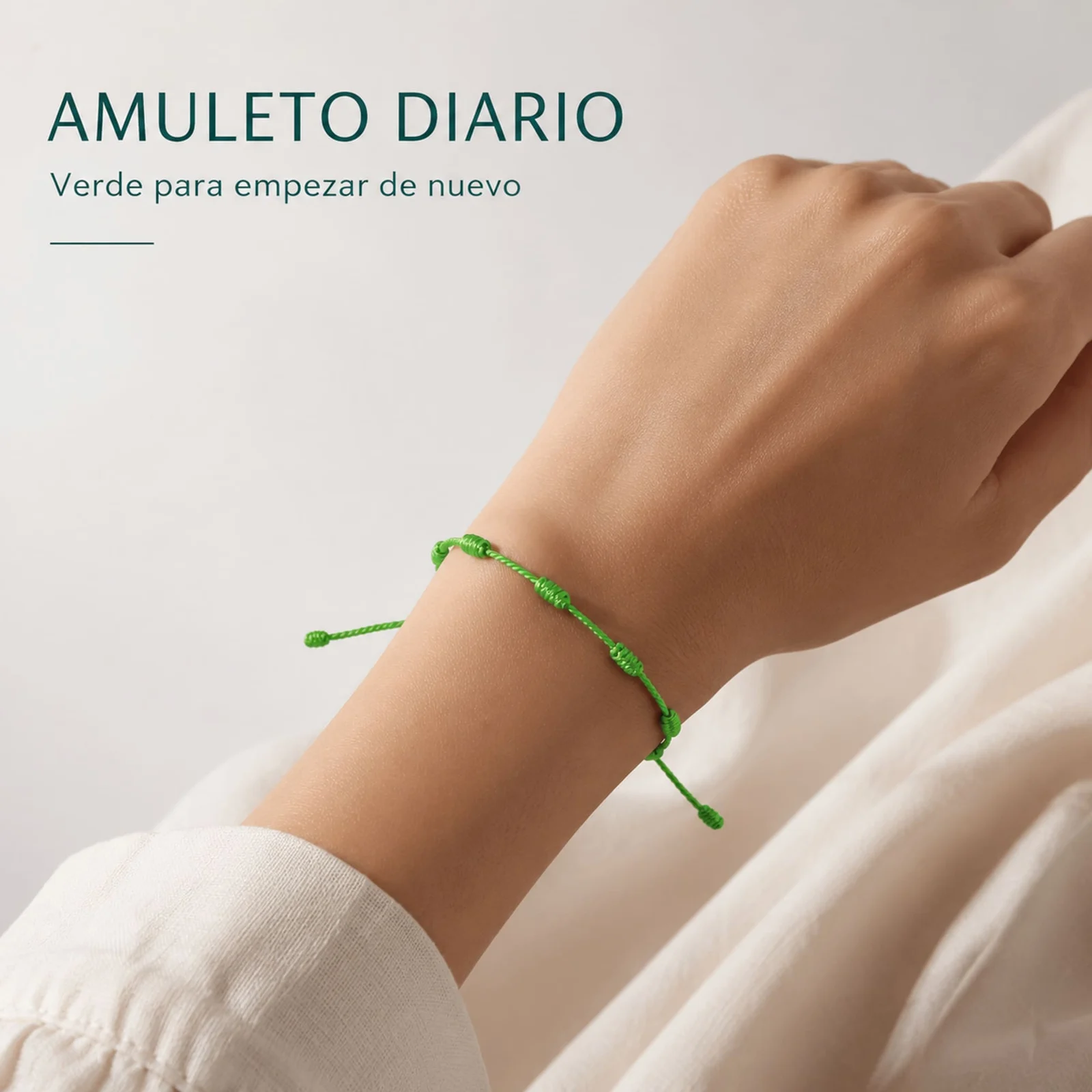 PULSERA 7 NUDOS VERDE