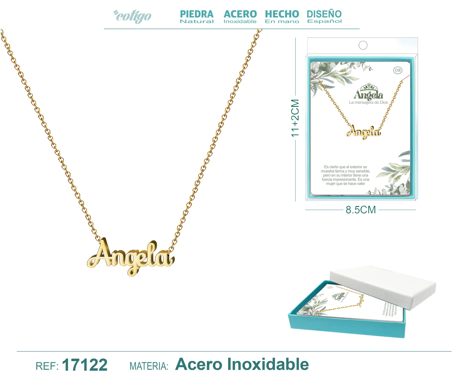 COLLAR ANGELA ACERO COLOR DORADO