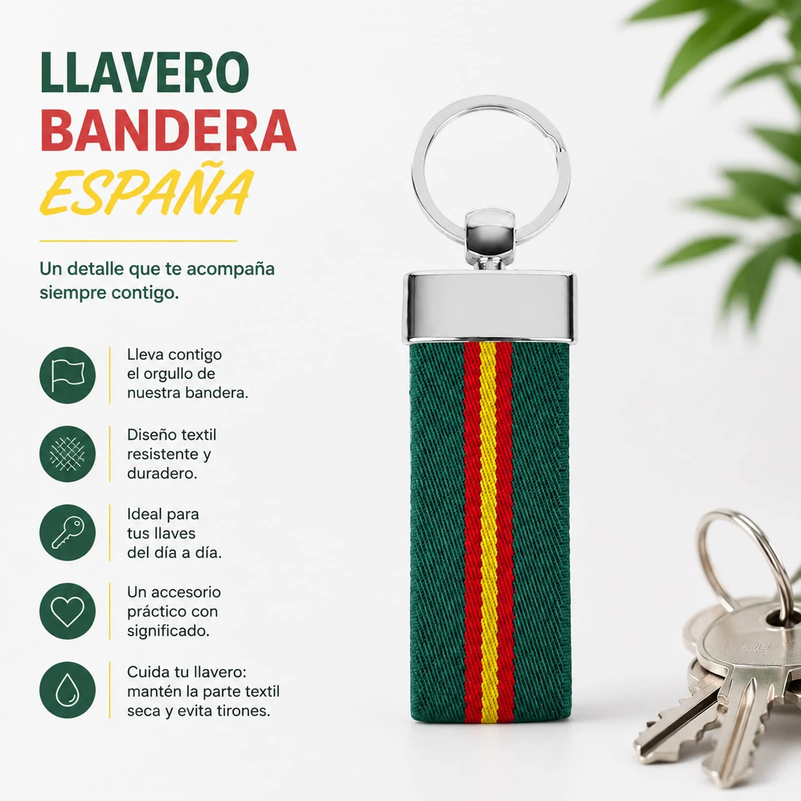 LLAVERO BANDERA ESPAÑA DE CINTA