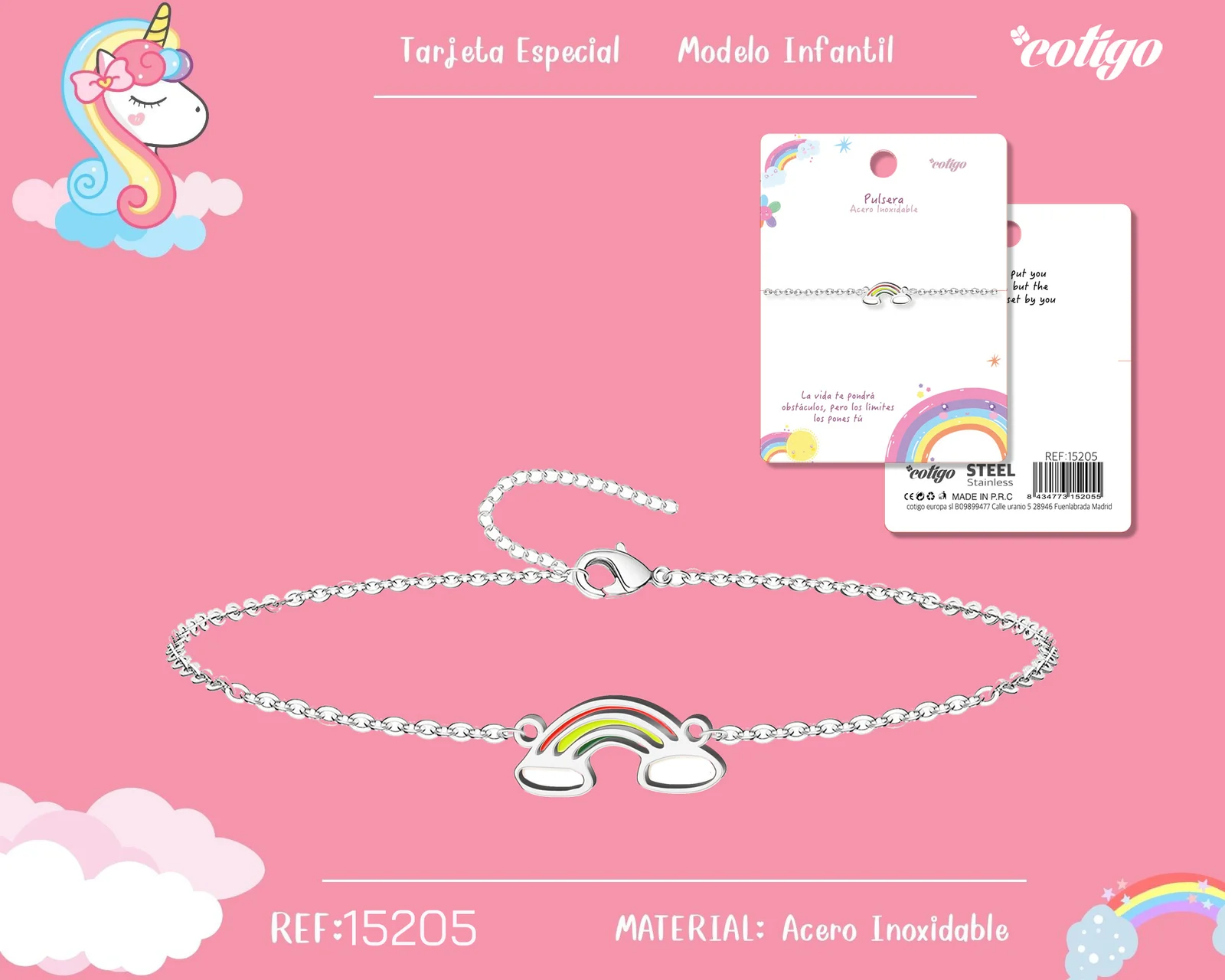 PULSERA DE NIÑA ACERO COLOR PLATEADO