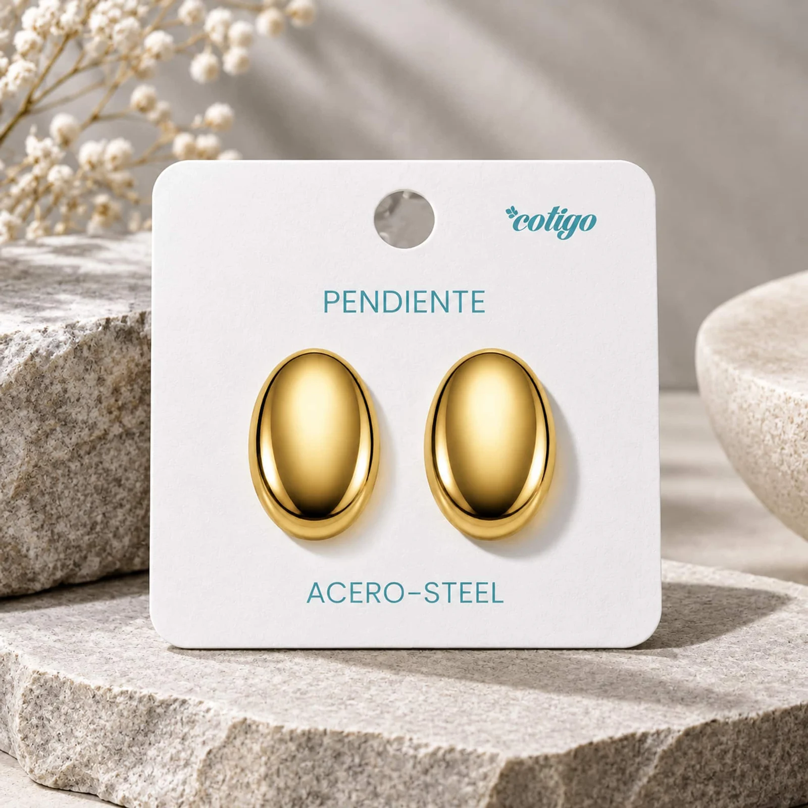 Pendiente Acero Inoxidable color Dorado